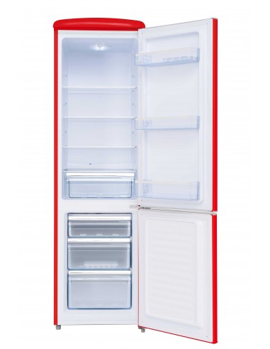 Réfrigérateur-Congélateur CB255RRA++ Rouge RETRO 244L - FRIGELUX officiel