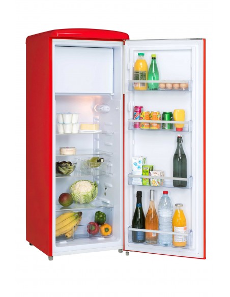 Réfrigérateur Vintage Rouge 218L Congélateur Intégré - FRIGELUX